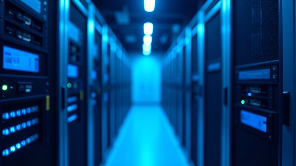 Almacenamiento en la nube representado con servidor y conexión de red, centro de datos profesional